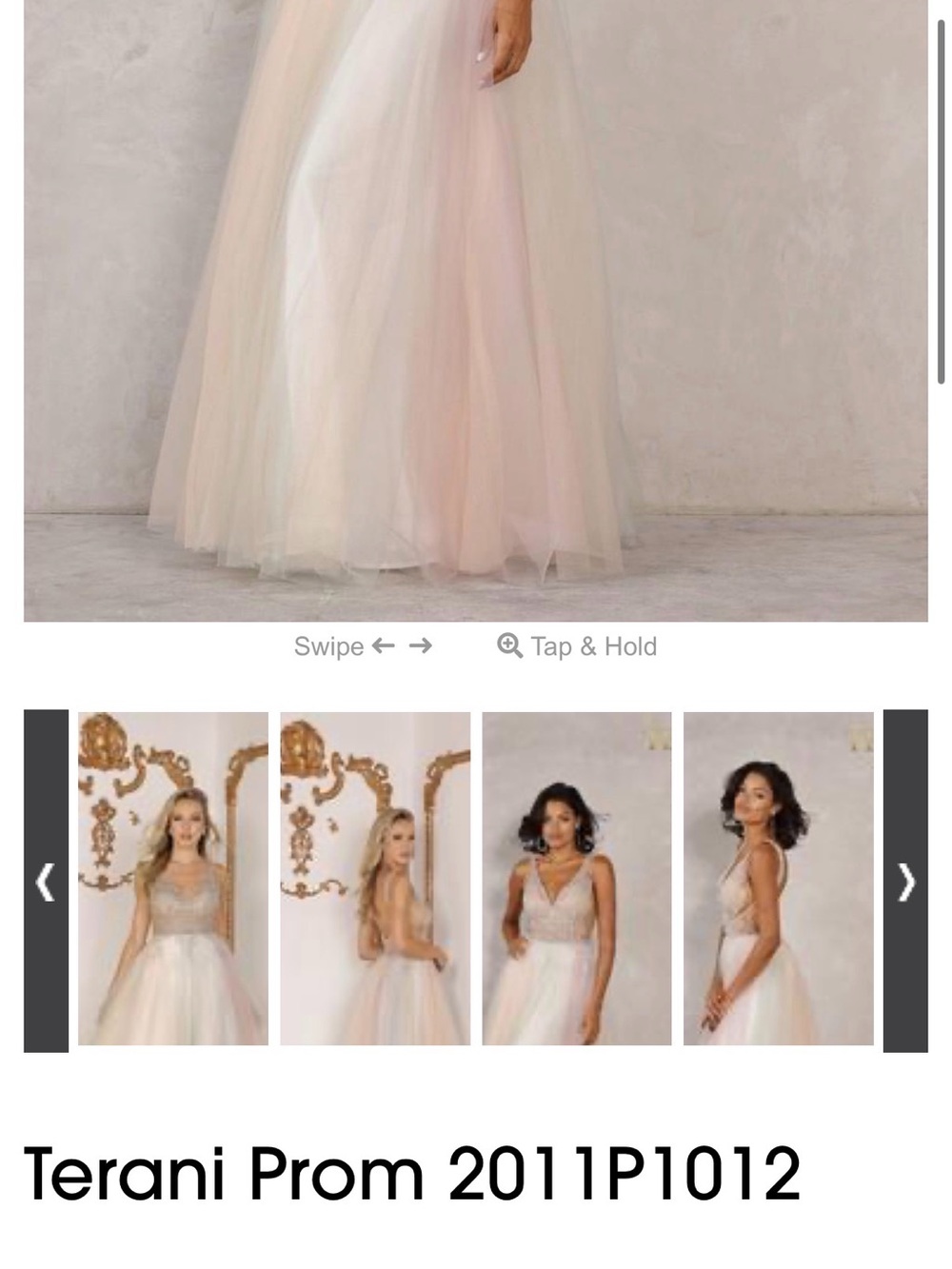 Terani Couture Pastel Ombre Tulle Prom Gown with Beaded Bodice - Picture 8 of 8